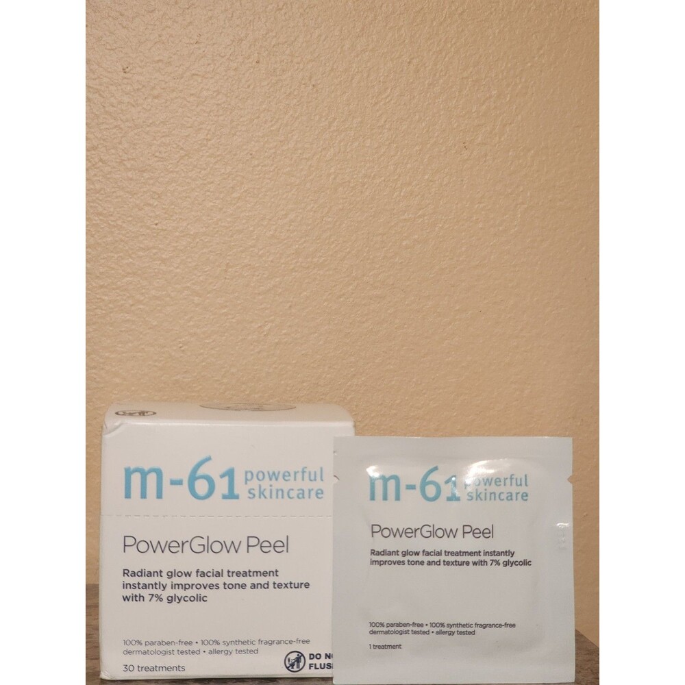 M-61 Powerful Skincare PowerGlow Peel Facial 30 pads Radiant Glow ~NEW~